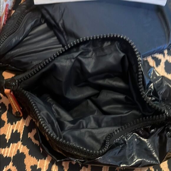 MZ WALLACE Shiny Black Pouch with Brown Accent three included - Picture 9 of 10